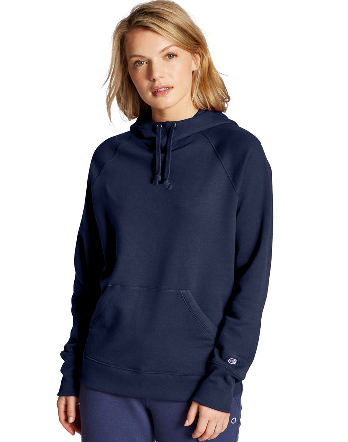 Champion Powerblend Kadın Kapşonlu Sweatshirt Lacivert ( BOCQPX972 )